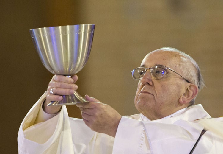 Pope Francis with the LGBT Chalice