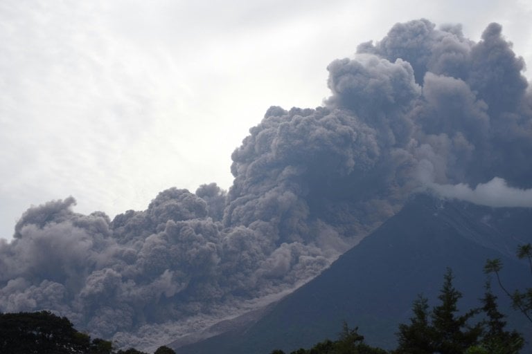 The eruption of Fuego when the sixth-trumpet began.