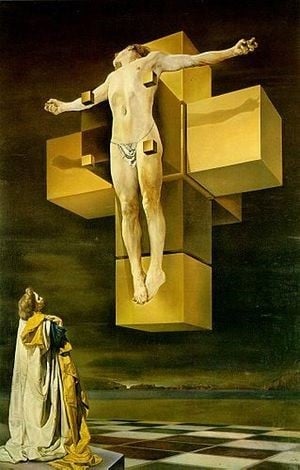 Crucifixion (Corpus Hypercubicus) by Salvador Dalí