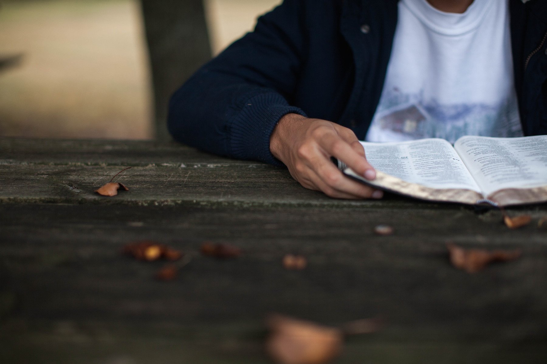 Studying the word of God.