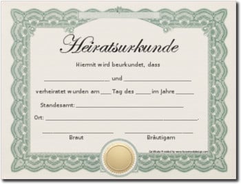 Heiratsurkunde