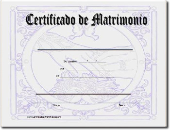 Certificado de matrimonio